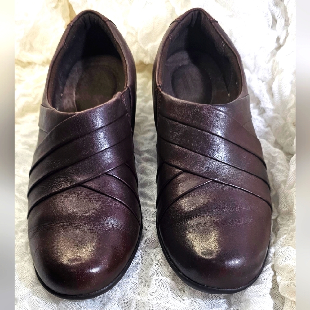 Clarks Collection Genette Rise Ankle Boots Bootie Shoes Brown Leather Women Sz 6